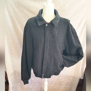 Woolrich VTG Men's XL Wool Coat Grey Plaid Interior Bomber Jacket Made in USA